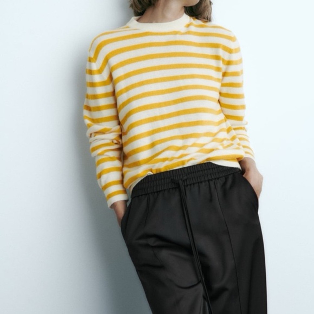💐ZARA NWT STRIPED WOOL BLEND KNIT SWEATER SIZE L